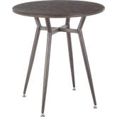 Clara 27" Round Dinette Table in Espresso Grain Bamboo